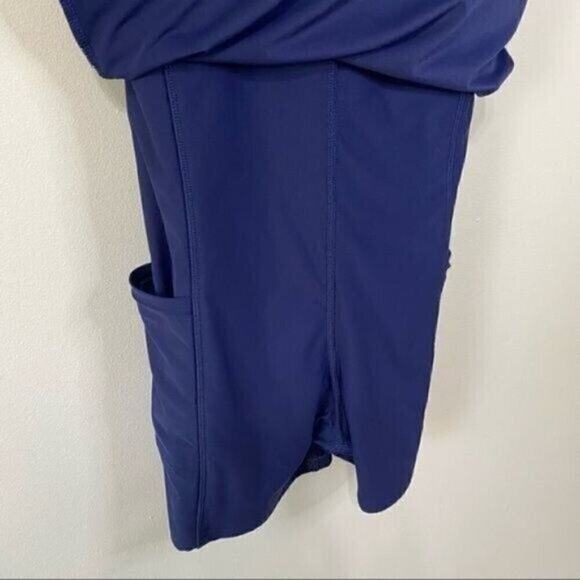 NWT Modest Land's End Swim Dress Built in Swim Shorts Navy Blue Size 6 - Picture 6 of 6